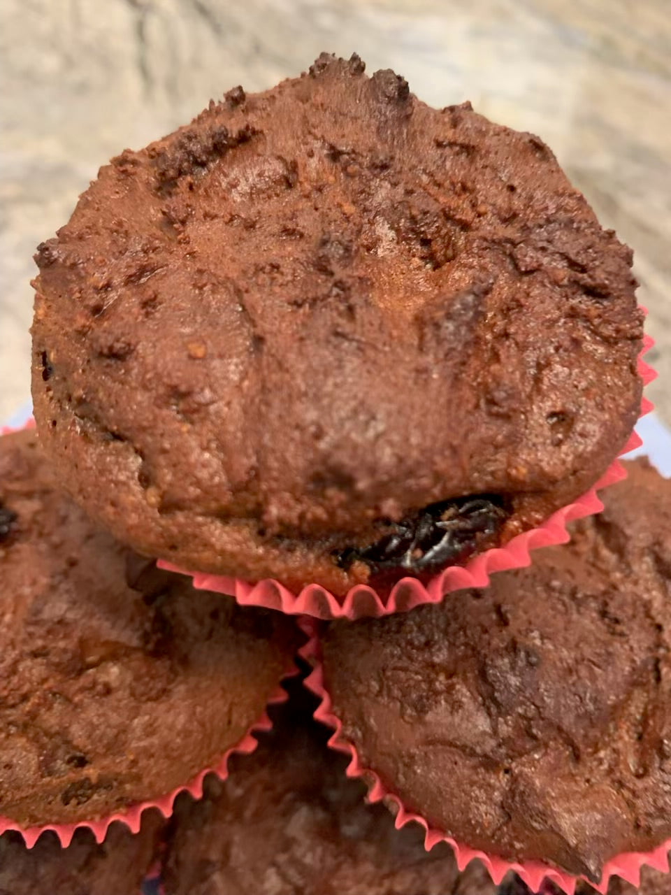 Chocolate Puffins with dried Cranberries